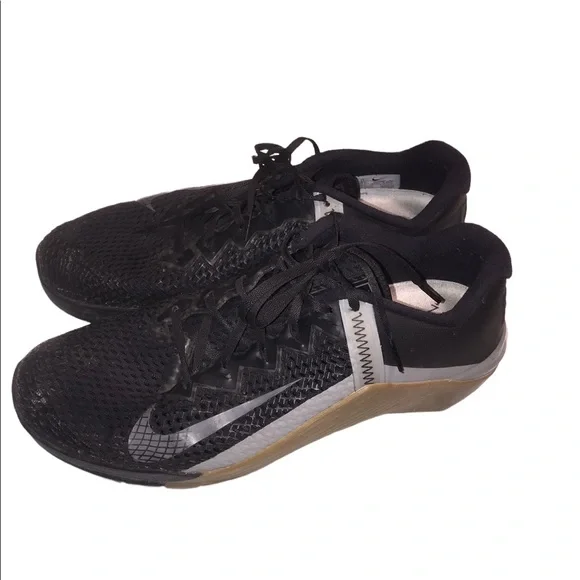MENS NIKE METCON 6 BLACK SILVER GUM TRAINING SNEAKERS SHOES 13 - Picture 5 of 11